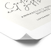 お手頃なブライダルシャワーのパンパスカードとギフトのボヘミアンスタイル ポスター (角)