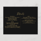お手頃なブラックゴールドのウェディング招待状の詳細写真 (裏面)