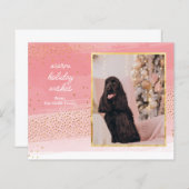 お手頃なモダンなピンクとゴールドの写真 (正面/裏面)