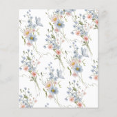 お手頃な価格のワイルドフラワー ブライダルシャワー 招待状 (裏面)
