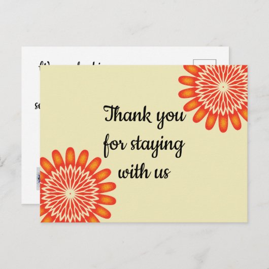 お手頃な価格の滞在のお礼バケーション レンタル ポストカード (正面/裏面)