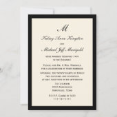 お手頃な価格の結婚式後披露宴クリーム 招待状 (正面)