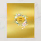 お手頃な価格の花のゴールド50周年招待状 (裏面)