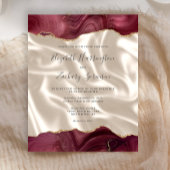 お手頃な価格の バーガンディ ゴールド アゲート アイボリー シルク ウェディング