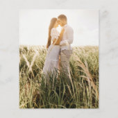 お手頃な写真付き結婚式招待状 クラシックホワイト ゴールド チラシ (裏面)