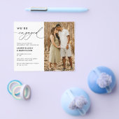 お手頃な写真 結婚するの 婚約のお知らせ チラシ (シングル)