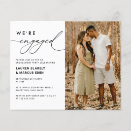 お手頃な写真 結婚するの 婚約のお知らせ チラシ