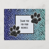 お手頃な動物の足跡　ご利用ありがとうございます ポストカード (正面)
