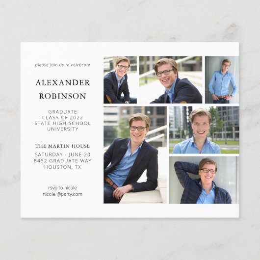 お手頃な卒業パーティー 現代風 6 フォト V2 チラシ (正面)