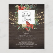 お手頃な木製のカーディナル ライト ブライダル シャワー フライヤー (正面)