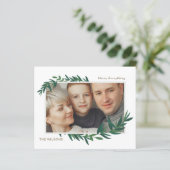 お手頃な植物のゴールド写真ホリデーカード (スタンド正面)