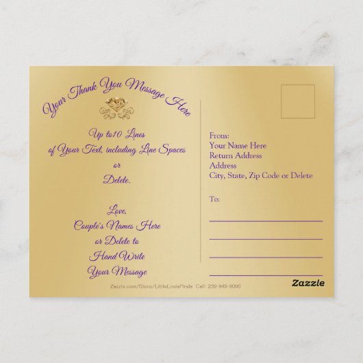 お手頃な記念日写真の感謝のポストカード ポストカード (裏面)