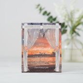 お手頃ビーチサンセットウェディングアーチ招待状 (スタンド正面)