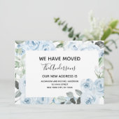 お手頃価格のほこりっぽい青い花の移動アナウンスメント 招待状 (スタンド正面)