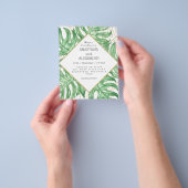 お手頃価格のエレガントなトロピカルウェディング招待状 チラシ (手)