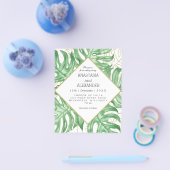 お手頃価格のエレガントなトロピカルウェディング招待状 チラシ (シングル)