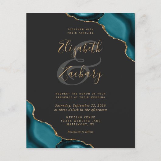 お手頃価格のターコイズブルー アゲートコーナー ダークウェディング (正面)