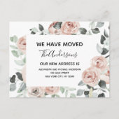 お手頃価格のダスティピンク フラワー 引越お知らせ ポストカード (正面)