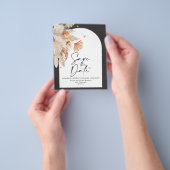 お手頃価格のテラコッタパンパス草のSave the Dateフライヤー チラシ (手)