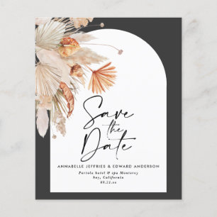 お手頃価格のテラコッタパンパス草のSave the Dateフライヤー チラシ