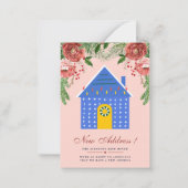 お手頃価格のテラコッタ フラワー 新しい住所のお知らせ ノートカード (正面)