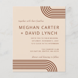 お手頃価格のテラコッタ モダン アーチ ウェディング インビテーション