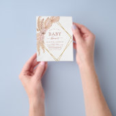 お手頃価格のパンパスグラス ボーホー ベイビー シャワー 招待状 チラシ (手)