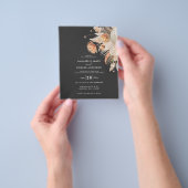 お手頃価格のボヘミアンスタイルのパンパス草の結婚式招待状 チラシ (手)