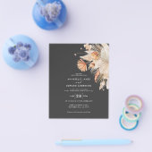 お手頃価格のボヘミアンスタイルのパンパス草の結婚式招待状 チラシ (シングル)