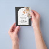 お手頃価格のボヘミアンスタイルのパンパス草の結婚式招待状（フローラルデザイン） チラシ (手)