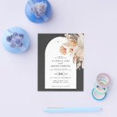 お手頃価格のボヘミアンスタイルのパンパス草の結婚式招待状（フローラルデザイン） チラシ (シングル)