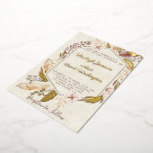 お手頃価格のボーホー羽毛ウェディング 箔招待状 (回転した状態)