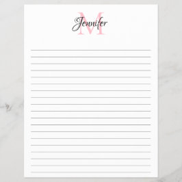 お手頃価格のミニマリスト ライン入り モノグラム 便箋 チラシ