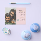 お手頃価格の写真 ウェディング 招待状 前日確認 QRコード チラシ (シングル)