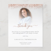 お手頃価格の卒業写真用 ローズゴールド グリッター ありがとうございます (正面)