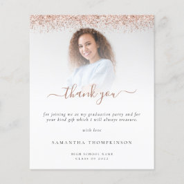 お手頃価格の卒業写真用 ローズゴールド グリッター ありがとうございます