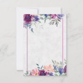 お手頃価格の紫とオレンジの花柄結婚式招待状 招待状 (正面)