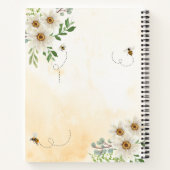 お手頃価格の花柄ハニカムミツバチ黄色レシピ ノートブック (裏面)