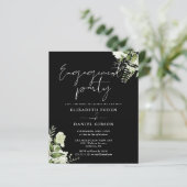 お手頃価格の花柄ブラック＆ホワイトのエンゲージメントパーティー招待状 (スタンド正面)