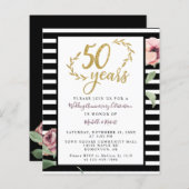 お手頃価格 50周年 結婚記念日 赤いバラ グリッター (正面/裏面)