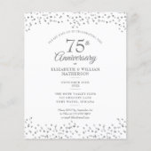 お手頃価格 75周年 結婚記念日 ハート 招待状 (正面)