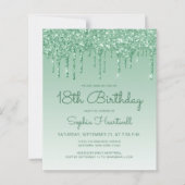 お手頃 グリッター ドリップ グリーン 18歳の誕生日パーティー (正面)