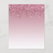 お手頃 グリッター ドリップ ワインレッド ブライダルシャワー 招待状 (裏面)