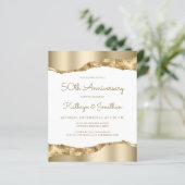 お手頃 ゴールド ミラー フォイル 50周年 誕生日 招待状 (スタンド正面)