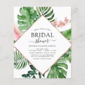 お手頃 ブライダル シャワー トロピカル ヤシ 幾何学模様 チラシ (正面)