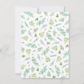 お手頃 ベビーシャワー 緑のユーカリ 招待状 (裏面)