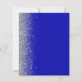 お手頃 ロイヤルブルー シルバー セーブ・ザ・デート カード (裏面)
