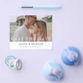お手頃 白文字 Save the Date フォト チラシ (シングル)