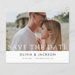 お手頃 白文字 Save the Date フォト チラシ