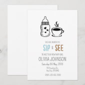 お披露目パーティー＆ベビーボーイ歓迎会 招待状 (正面/裏面)